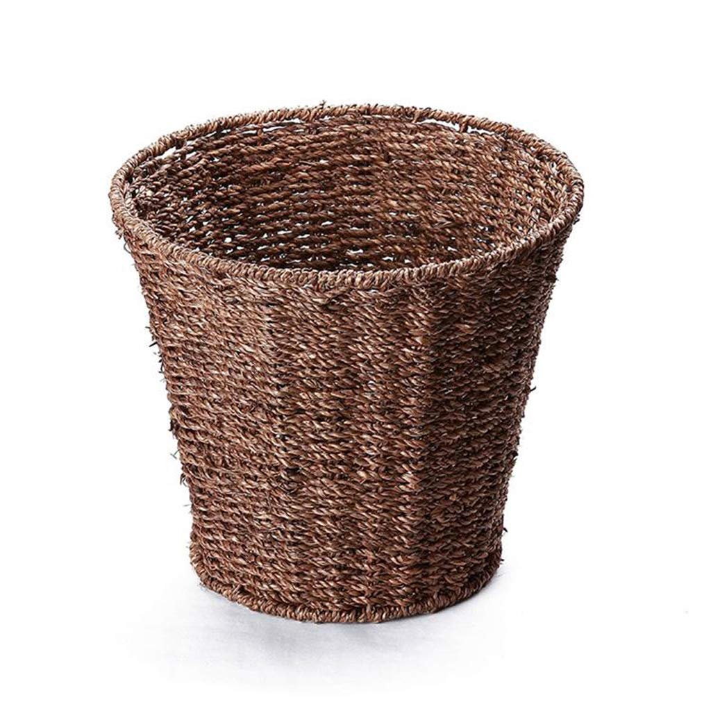 VREF 4L Rattan Wastebasket - Stylish Brown Indoor Trash Can for Bedroom, Living Room, Kitchen | Eco-Friendly Storage Bin for Home, Office & Dorm Use