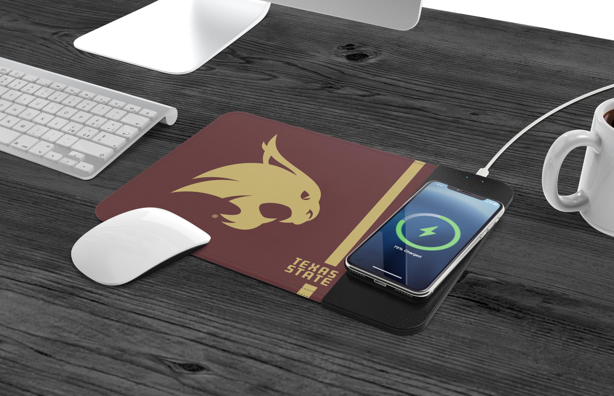 SOAR NCAA Wireless Charging Mouse Pad with Fast Qi Charging - Compatible with iPhone, Samsung, AirPods - Perfect for Gaming, Office & Home Workspace