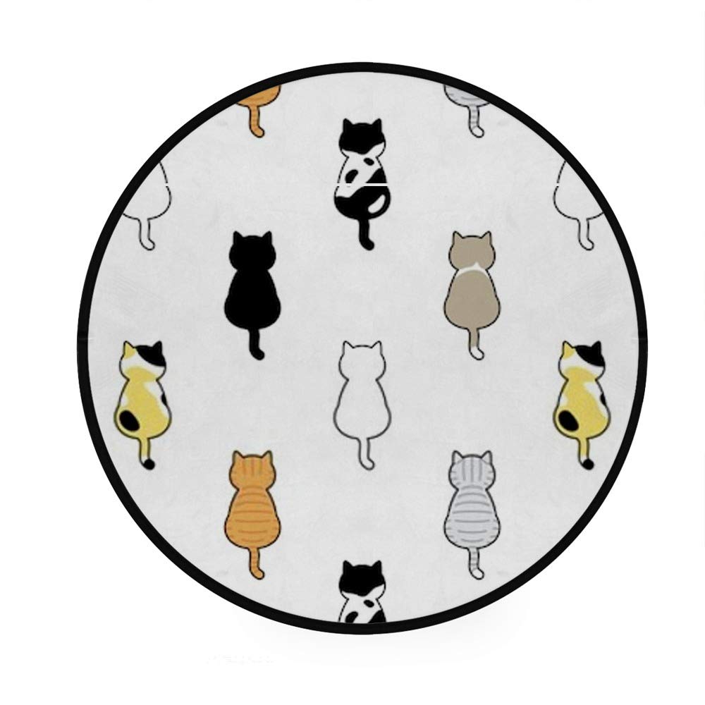 Premium Anti-Slip Round Area Rug - Ultra Soft & Absorbent Luxury Home Decor for Living Room, Bedroom & Dining Area - Pet Friendly Cozy Floor Mat for Cats & Home Comfort