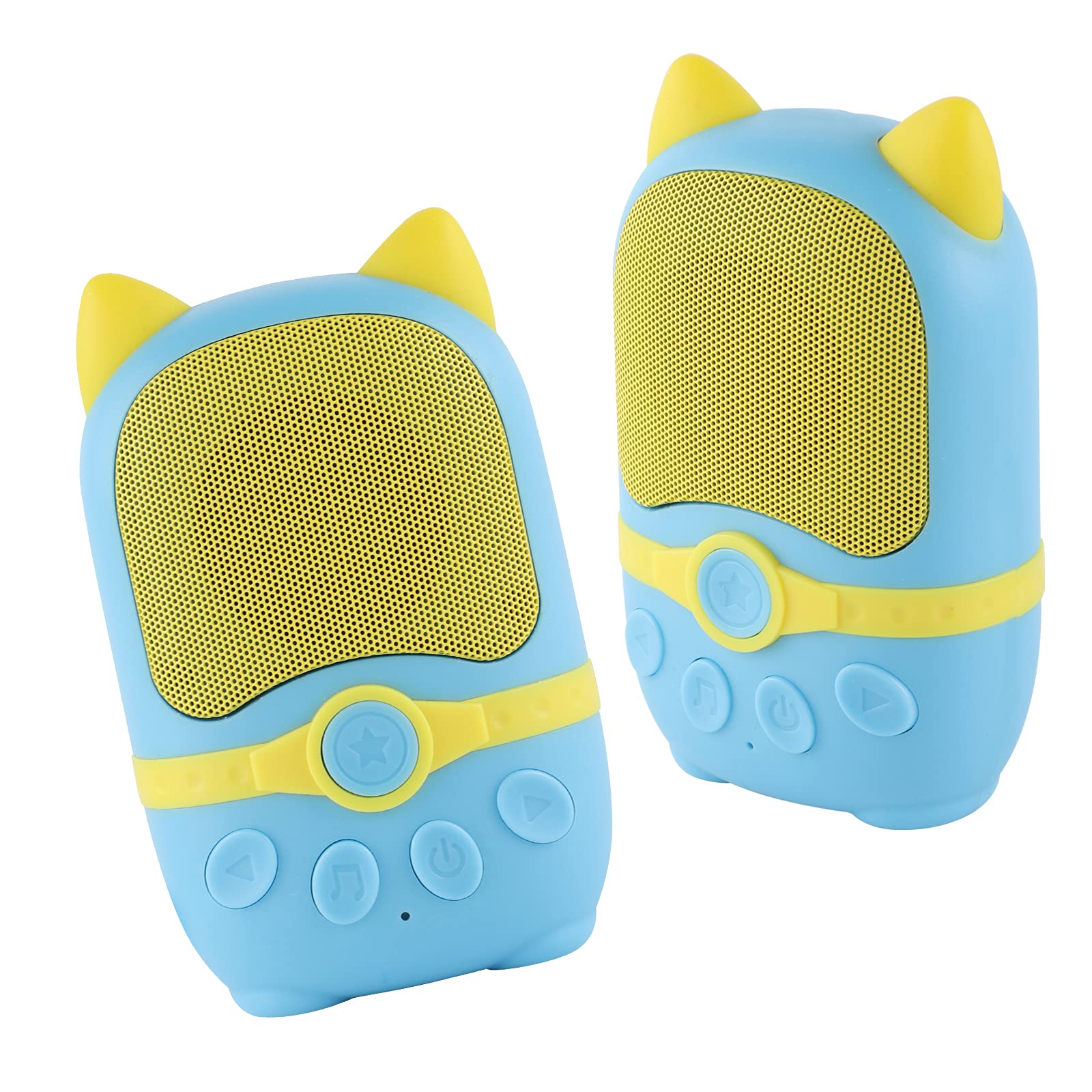 AZACOW Rechargeable Walkie Talkies for Kids & Adults - 22 Channel 2-Way Radios with Bluetooth Speaker, 3KM Range, Microphone Set (2-Pack, Blue) - Perfect for Outdoor Camping, Hiking, and Birthday Gifts for Boys & Girls Ages 3+