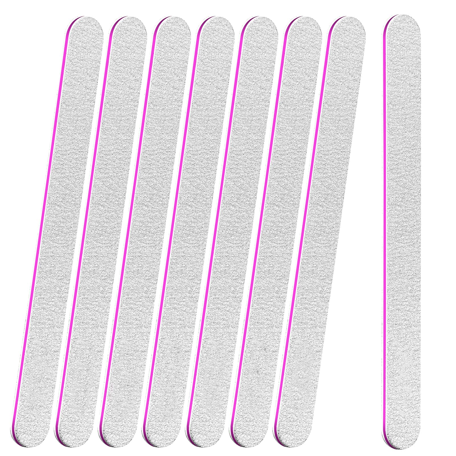 Professional Nail Files Set - 8 PCS 100/180 Grit Emery Boards for Natural & Acrylic Nails, Manicure Tools for Women, Durable Nail Care Kit (Rhombus Shape) - Perfect for Home Salon, Travel & DIY Nail Care