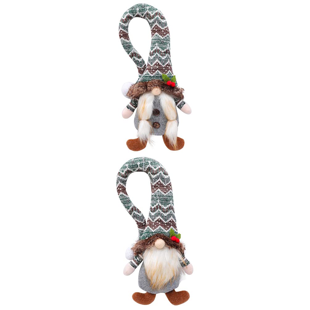 PRETYZOOM 2-Pack Christmas Plush Gnome Doll Curtain Holdbacks - Festive Xmas & Halloween Decor, Shower Curtain Hooks, Nordic Polyester Ornaments for Holiday Home Decor