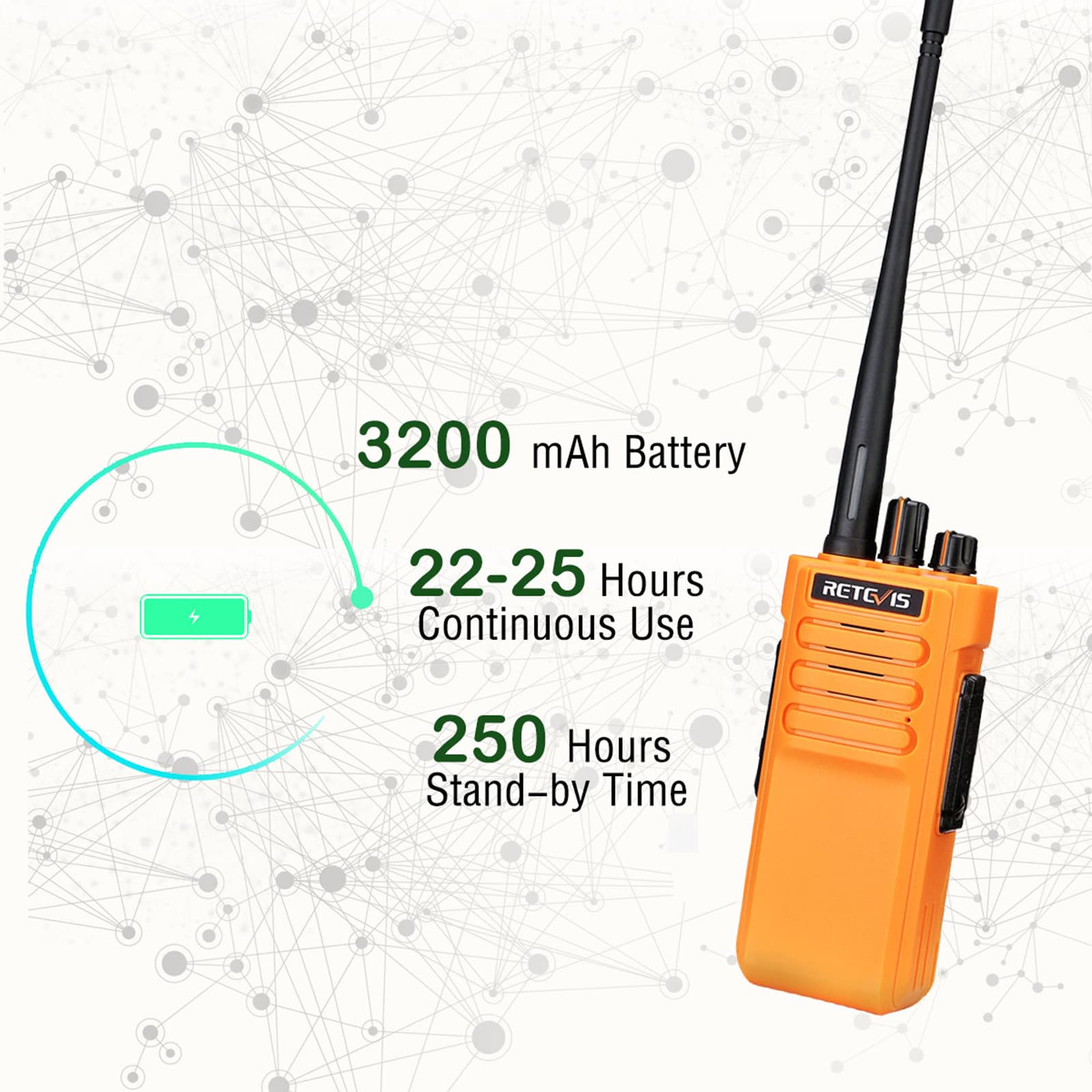 Retevis RT29 Long Range Rechargeable Two Way Radios - High Power Walkie Talkies for Adults with IP67 Waterproof, VOX & Emergency Alarm - Perfect for Outdoor Adventures, Hiking, Camping & Offroad Survival (2 Pack)