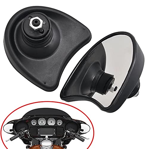 Harley Touring FLH Ultra Limited FLHTK Street Glide FLHX Electra Glide FLHT FLHTCU Rearview Fairing Side Mirrors (1996-2013) - Black - Durable Fairing Mount Rear View Mirrors for Enhanced Safety & Style on Long Rides