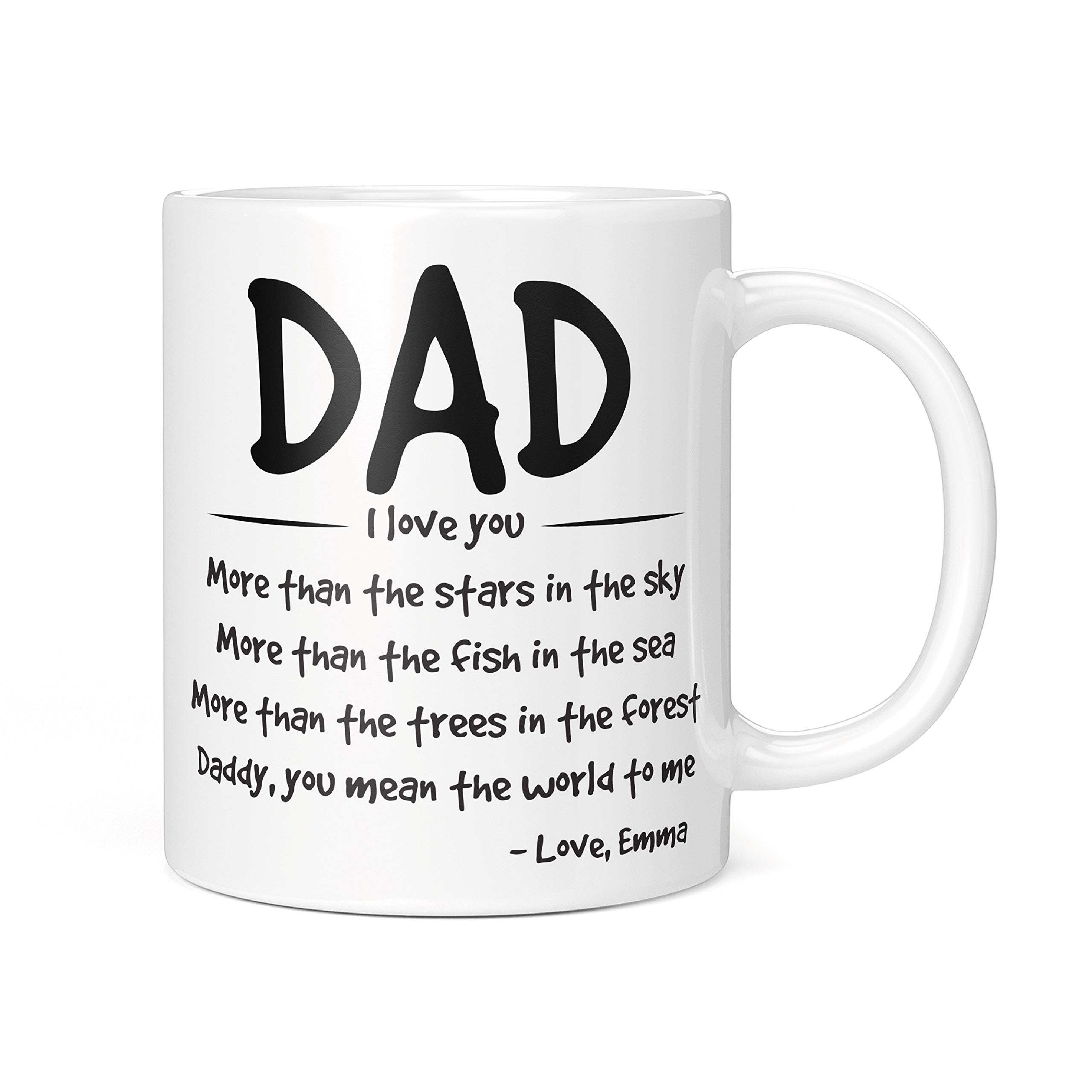Personalized Coffee Mug for Dad - 11oz Custom Gift for Father's Day, Birthday & Office Use