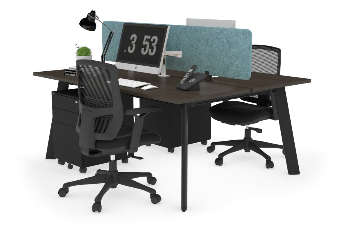 2-Person Workstation with Black Frame - 1200L x 700W Office Desk for Collaborative Workspaces | Perfect for Home Office, Coworking Spaces & Team Projects