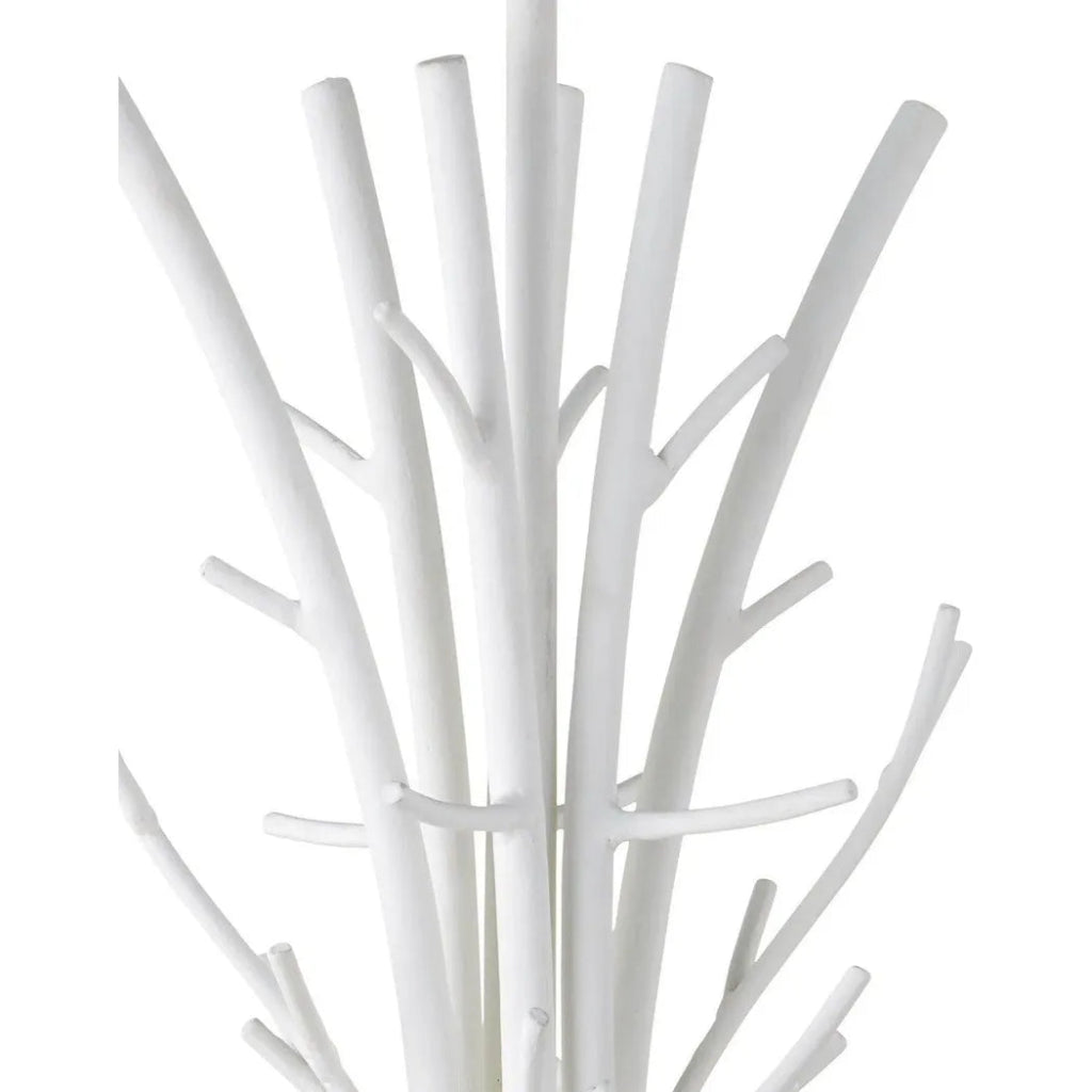30 Inch Twiggy Oval Iron White Chandelier - Elegant Farmhouse Lighting for Dining Room, Bedroom, or Entryway