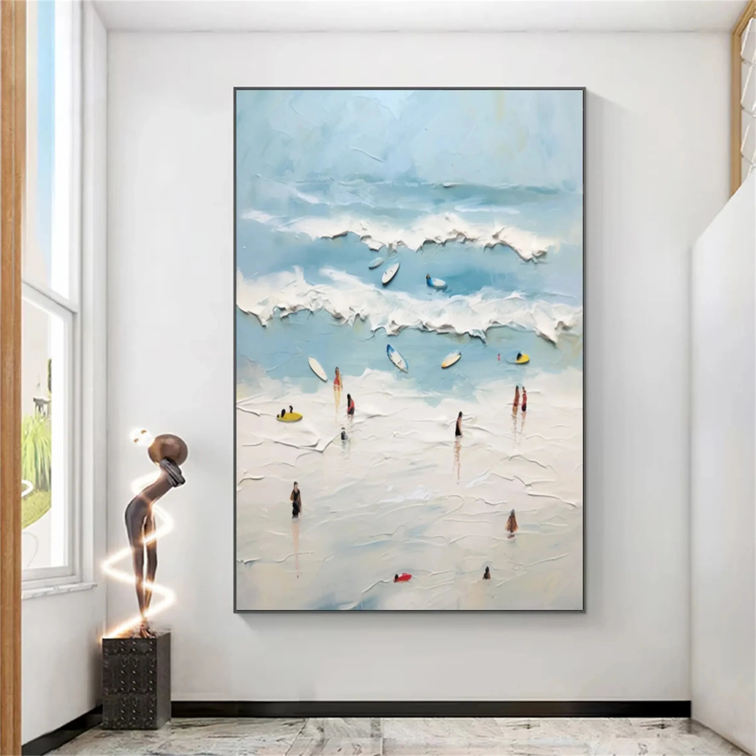Seascape and Snowy Peak Painting #SP019 - Stunning Landscape Wall Art for Home & Office Decor
