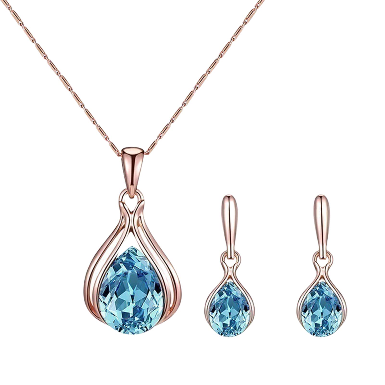 1 Set Geometric Rhinestone Bridal Necklace & Earrings Set - Lightweight Shiny Wedding Jewelry for Bride, Bridesmaid, Prom & Special Occasions