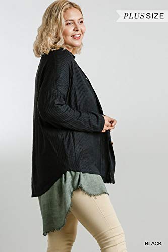Umgee Women's Waffle Knit Button Front Cardigan Sweater - Cozy Long Sleeve Open Front Wrap for Fall & Winter | Perfect for Office, Casual Outfits and Layering