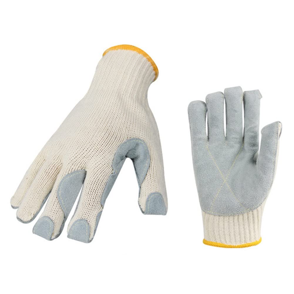 HAIKANGSHOP Heat Resistant Gloves - 932°F Extreme Temperature Protection, Durable Leather with Reinforced Stitching for Fireplace, Stove, Oven, Grill, Welding & BBQ - Perfect for Cooking, Grilling, Metalworking & Animal Handling (White, 24CM)