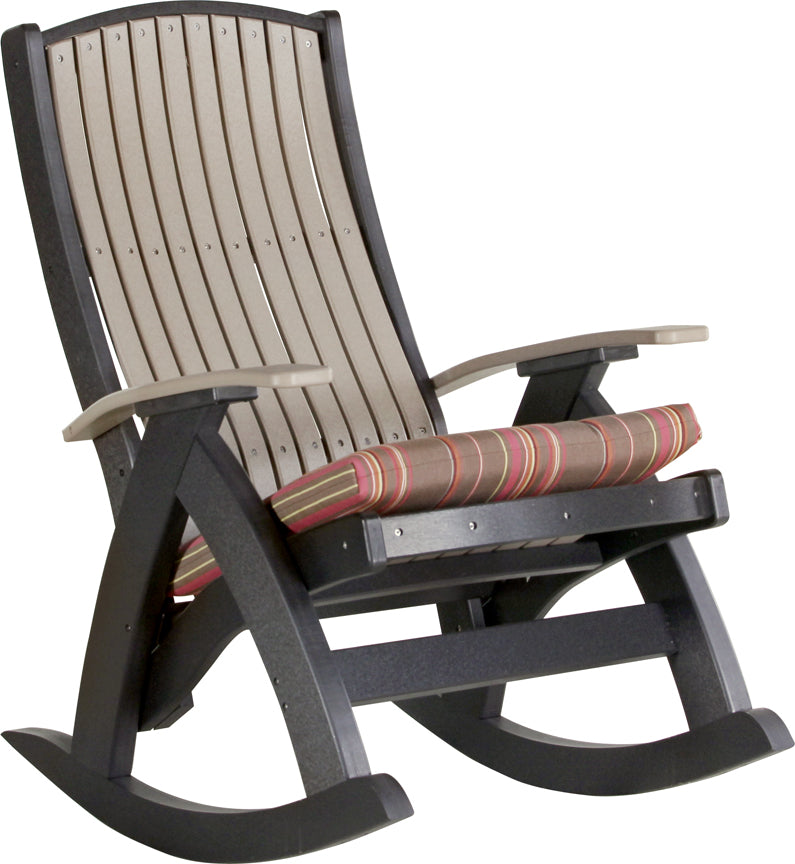 LuxCraft Comfort Rocker Recliner Chair - Ergonomic High Back Rocking Chair with Padded Armrests & Lumbar Support for Living Room, Bedroom, Nursery - Perfect for Relaxing, Reading & Nursing