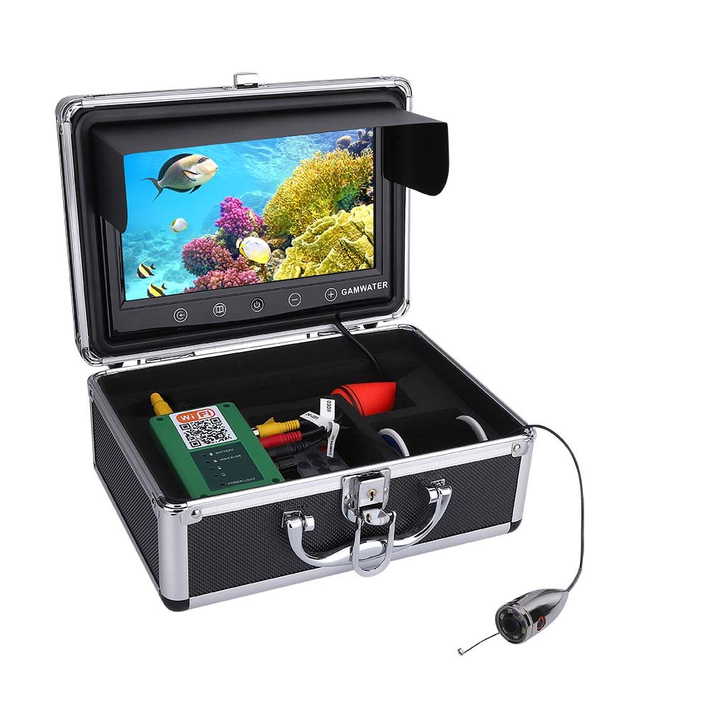 JINPENGRAN 10 Inch Underwater Fishing Camera with 720P HD Monitor, 1000TVL, WiFi Wireless, Video Recording & Photo Capture - Perfect for Ice Fishing, Kayak Angling & Boat Fishing (50m Depth)