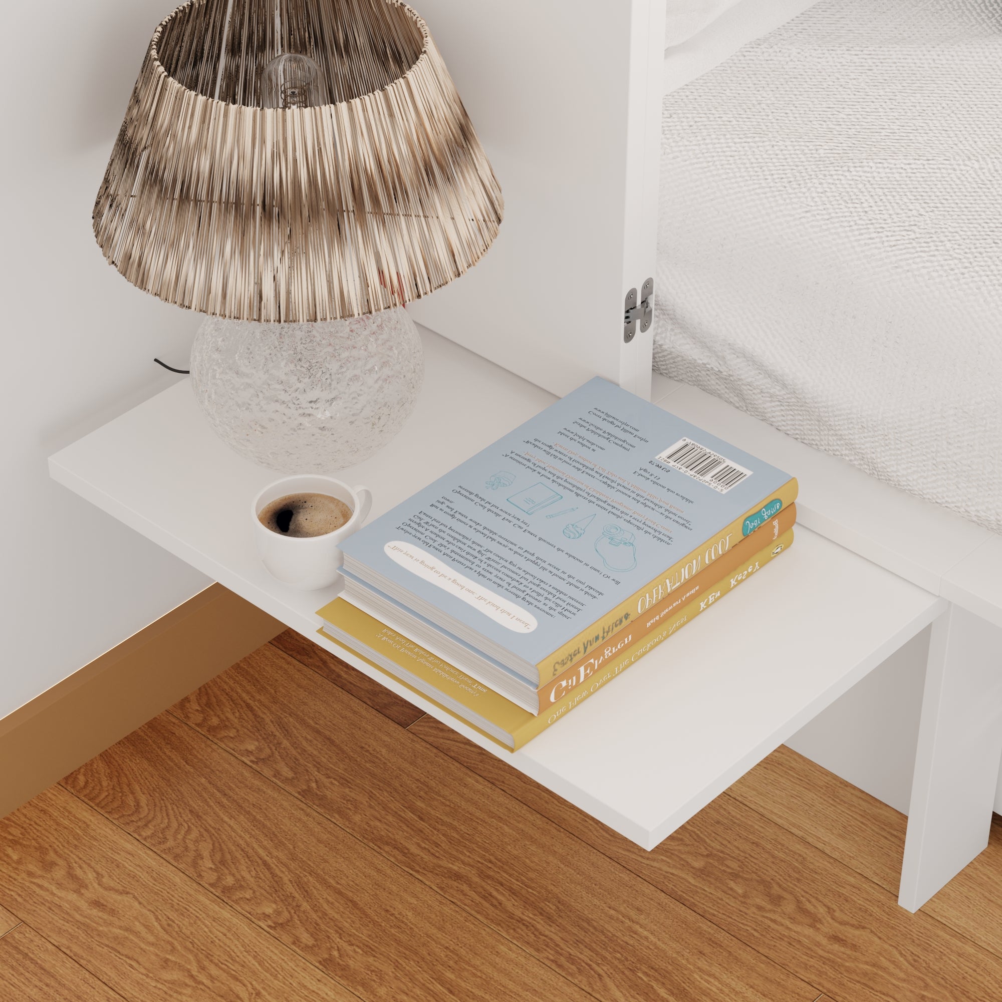 Space-Saving Murphy Bed with Built-In Nightstands - White Finish - Perfect for Small Apartments, Guest Rooms & Studio Living