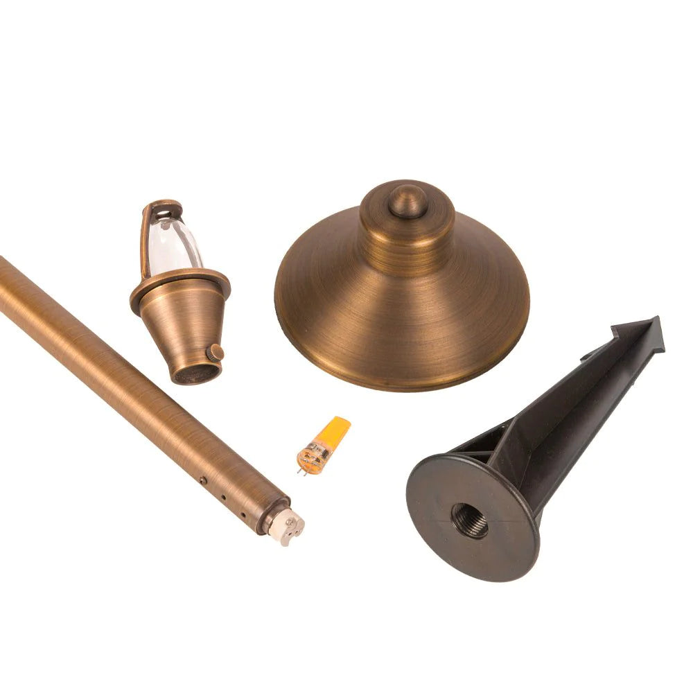 12V G4 Snub Low Voltage Heavy Duty Cast Brass Outdoor LED Pathway Light - Durable Landscape Lighting for Garden, Walkway, and Patio