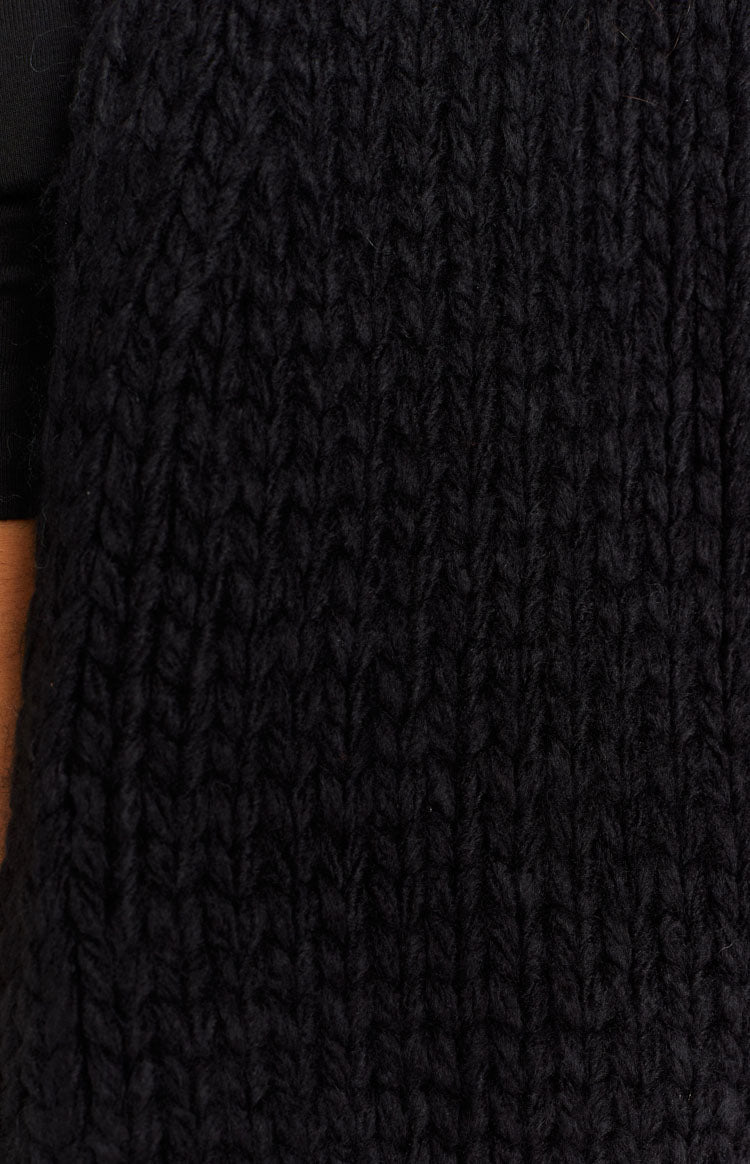 Stylish Black Knit Cardigan for Women - Trendy Oversized Open Front Sweater for Casual Outfits & Layering in Fall & Winter