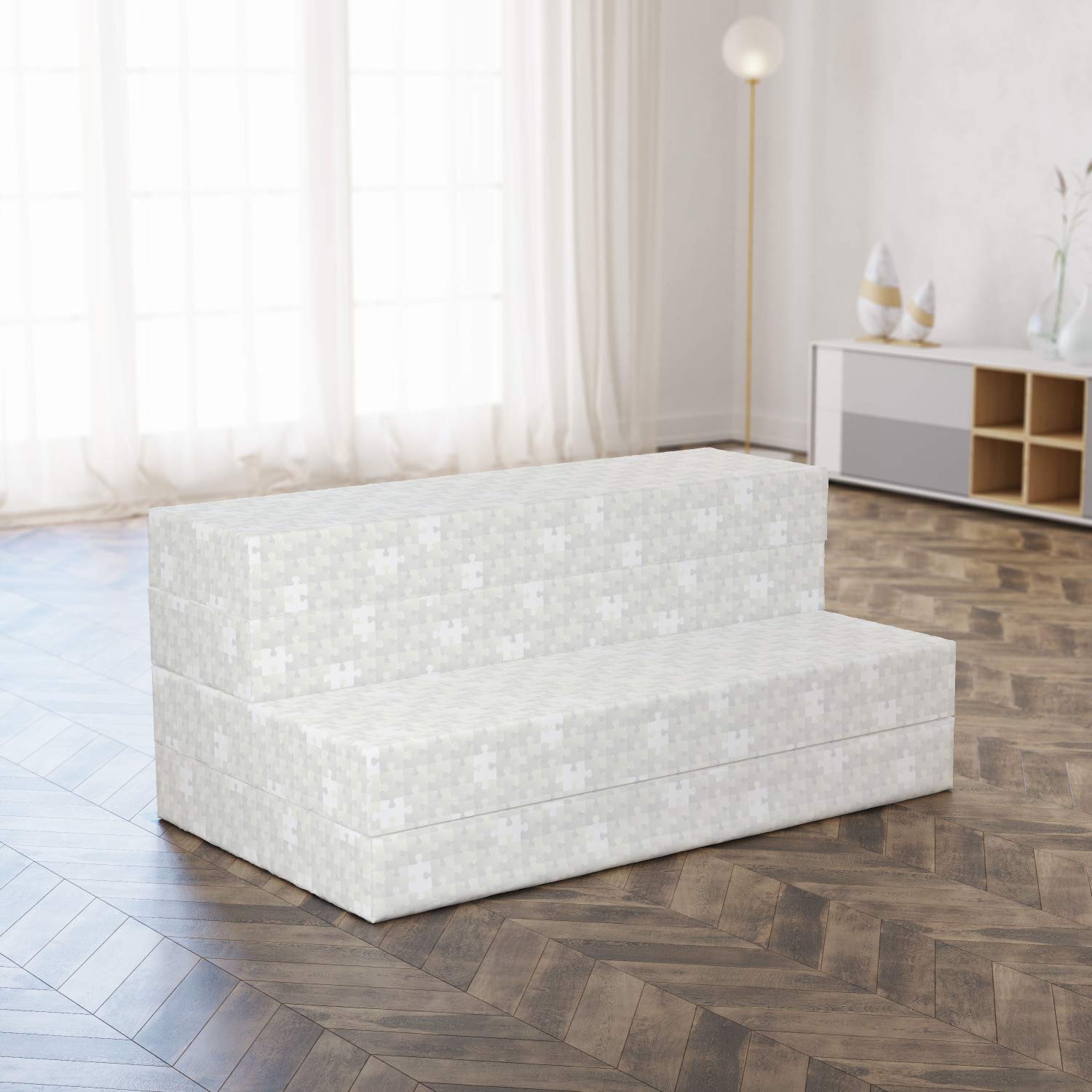 Ambesonne Grey Foldable Mattress for Gaming & Hobbies - 78.7