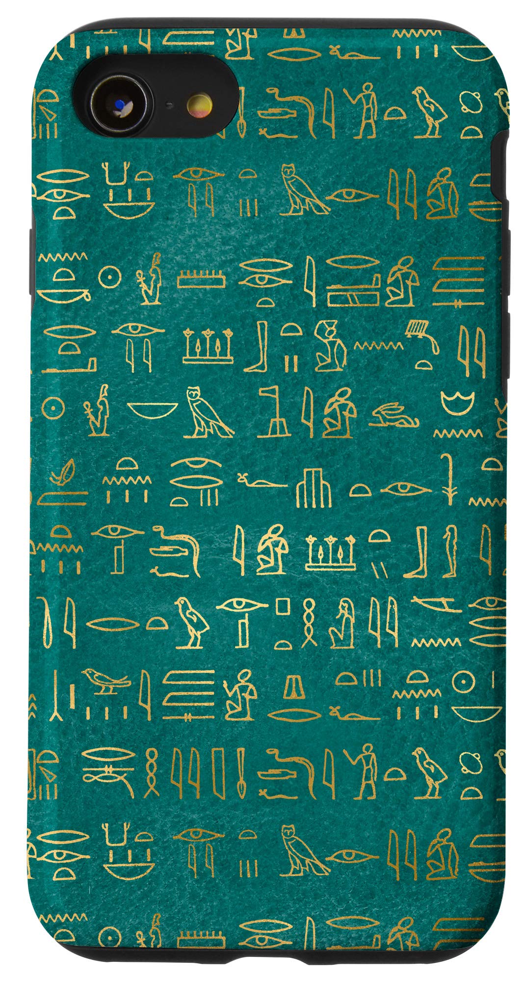 Egyptian Hieroglyphics Pattern iPhone SE (2020)/7/8 Phone Case - Traditional Ethnic Design Protective Cover for Daily Use, Travel & Gift Giving