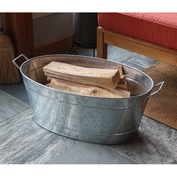 Achla Designs Galvanized Metal Tub 51M C 55 - Perfect for Farmhouse Decor, Garden Planters & Rustic Home Decorating