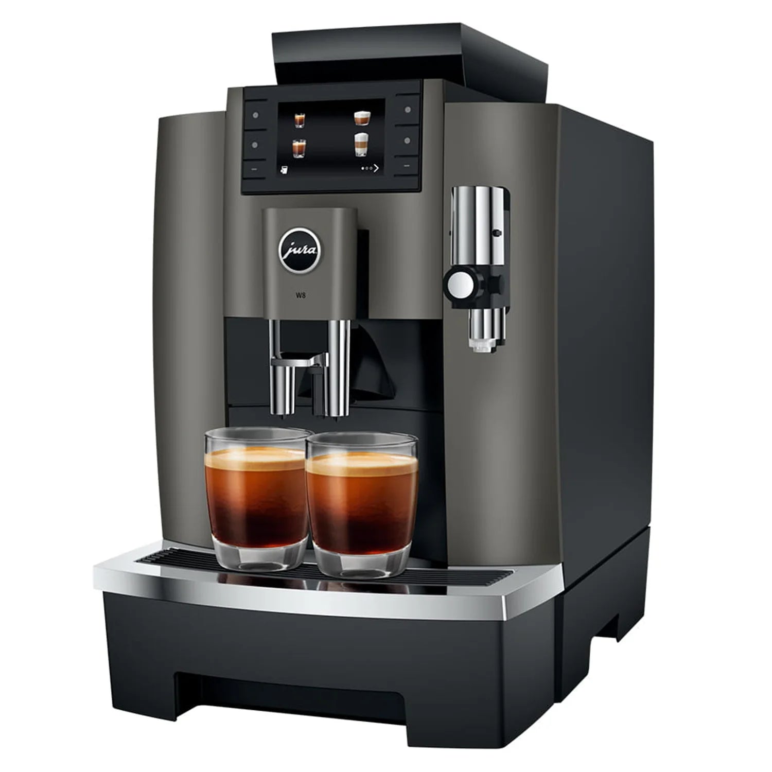 Jura W8 Automatic Espresso Machine - Dark Inox (Model #15550) | Premium Coffee Maker for Home & Office | Perfect for Espresso, Cappuccino & Latte Lovers
