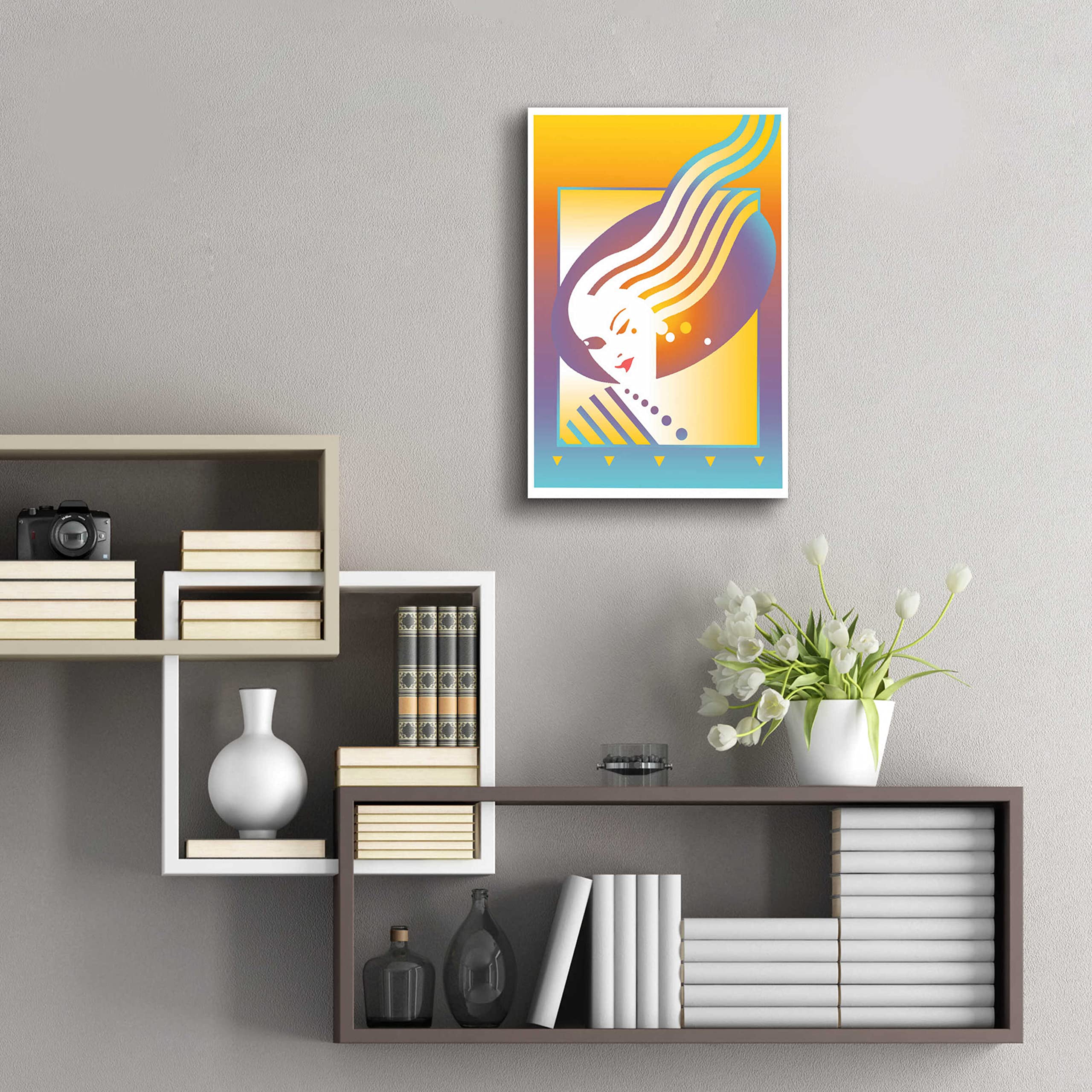 Epic Art 'Salon' by David Chestnutt - 16x24 Inch Acrylic Glass Wall Art Painting - Modern Home & Office Decor for Living Room, Bedroom, Dining Area
