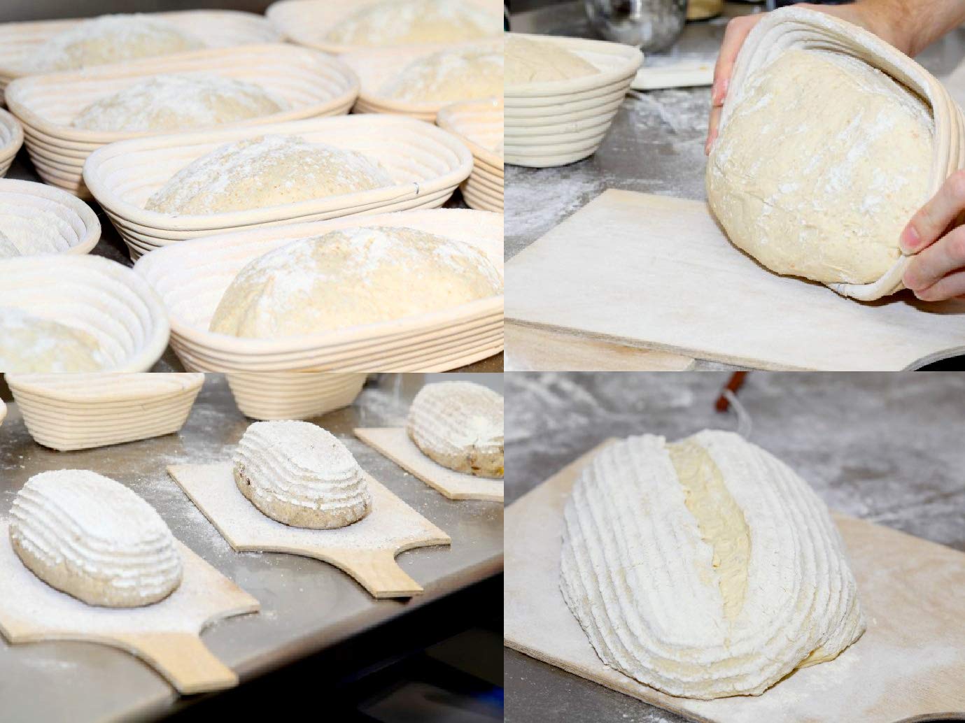 Large Oval Bread Proofing Basket - Rattan Banneton Brotform Dough Rising Basket (Size#7, 35x14x7cm) - Perfect for Artisan Sourdough, Homemade Bread Baking & Professional Bakeries