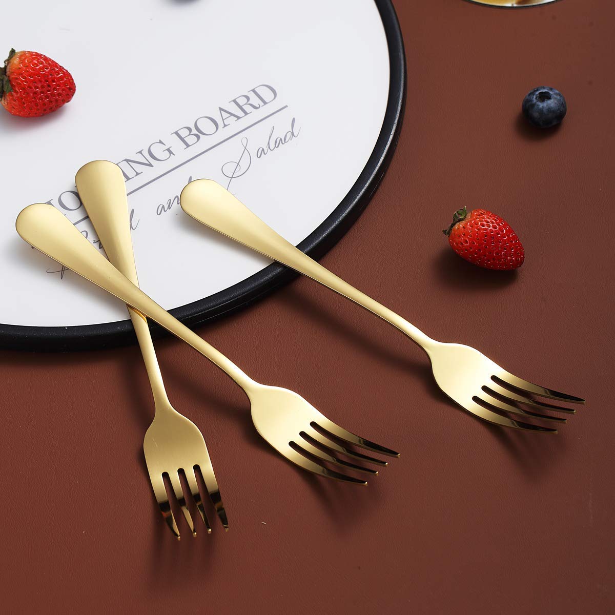 Premium 4-Piece Gold Plated Dinner Forks Set - Berglander 7.9