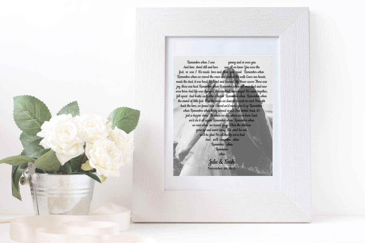 Personalized First Dance Song Lyrics Print - Custom Valentine's Day & 1st Anniversary Gift with Your Photo - High Quality Lustre Paper - Perfect for Wedding Anniversaries, Romantic Home Decor & Couple's Keepsakes