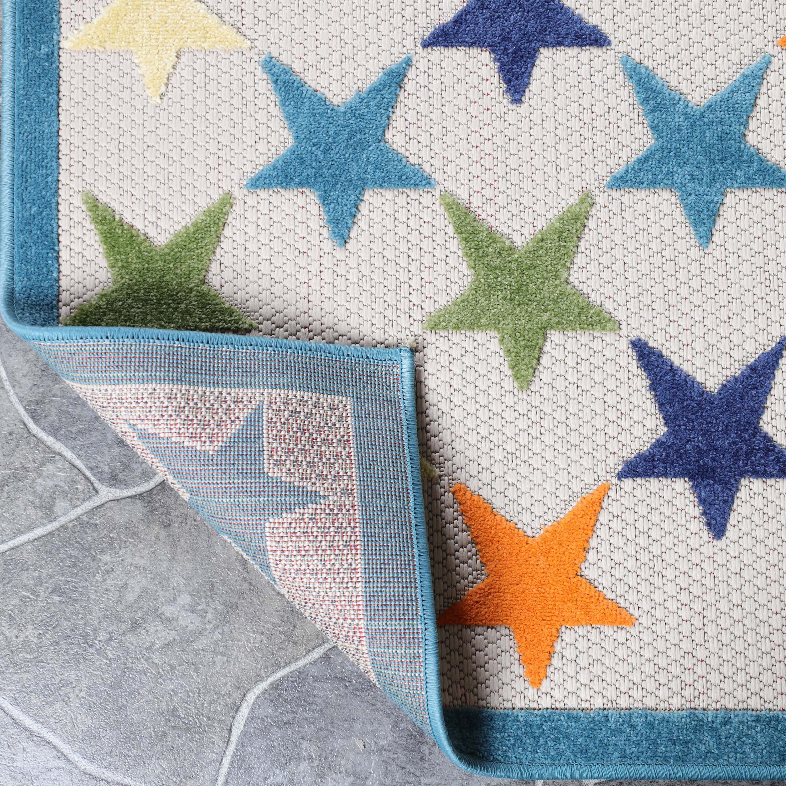 Juniper Modern Stars Area Rug - Soft Indoor/Outdoor Carpet for Living Room, Bedroom, Patio - Non-Slip Decorative Floor Mat for Home & Office