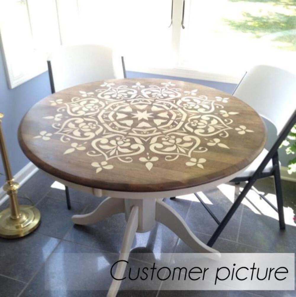 Mandala Style Stencil for Wall Art - Floral Design Stencil Kit for DIY Home Decor - Unique Wall Painting Template for Bedroom, Living Room & Nursery Decoration