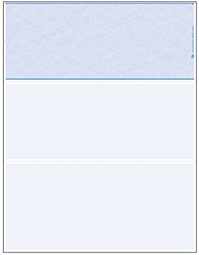 Blank Laser Check Stock with Top Location (Blue) - 500 Sheets for Business & Personal Use - Perfect for Payroll, Invoices & Banking