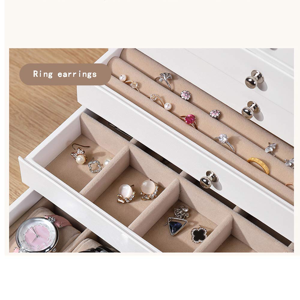 10-Layer Large Capacity Jewelry Organizer Box for Earrings, Rings, Necklaces & Watches - Multi-Functional Artificial Leather Storage Case for Women | Perfect for Bedroom, Travel & Gift Giving