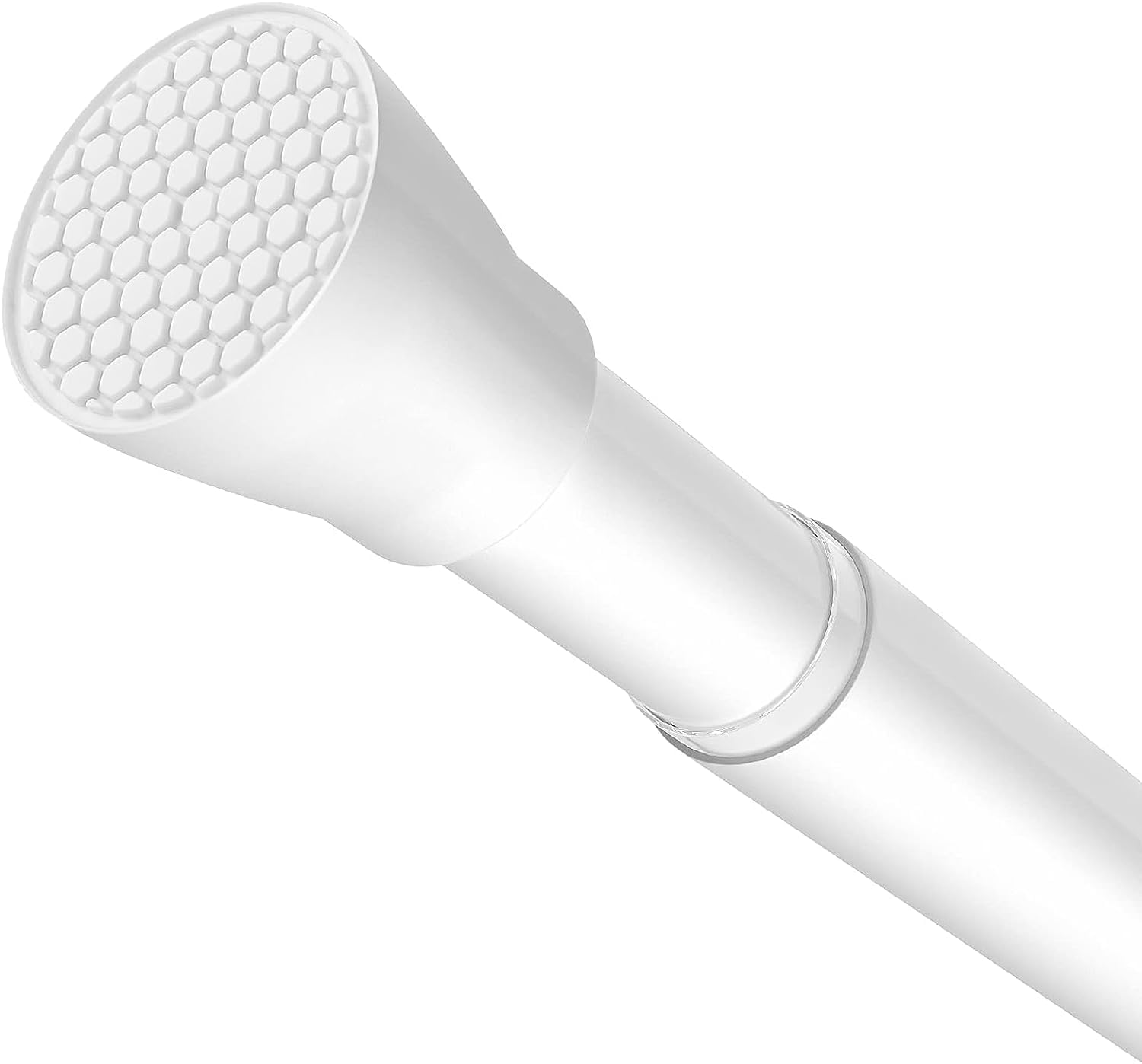 Adjustable Tension Shower Curtain Rod 45-76 Inch - No Drill White Spring Loaded Non-Slip Bathroom Window Closet Rod - Perfect for Bathrooms, Kitchens, Dorms & Small Spaces