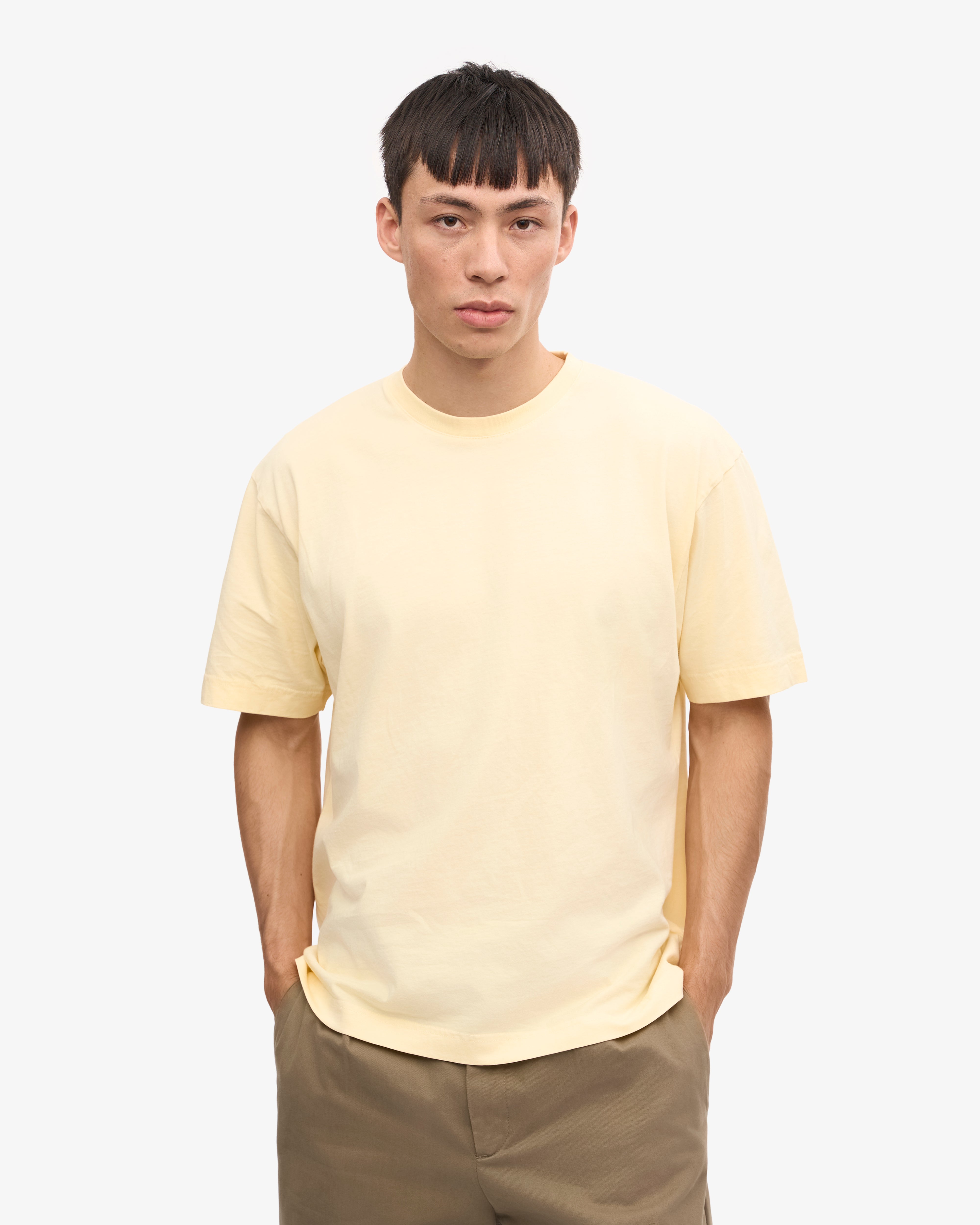 Oversized Organic Cotton T-Shirt for Women - Soft Yellow Comfort Fit - Perfect for Casual Wear, Lounge & Summer Outfits