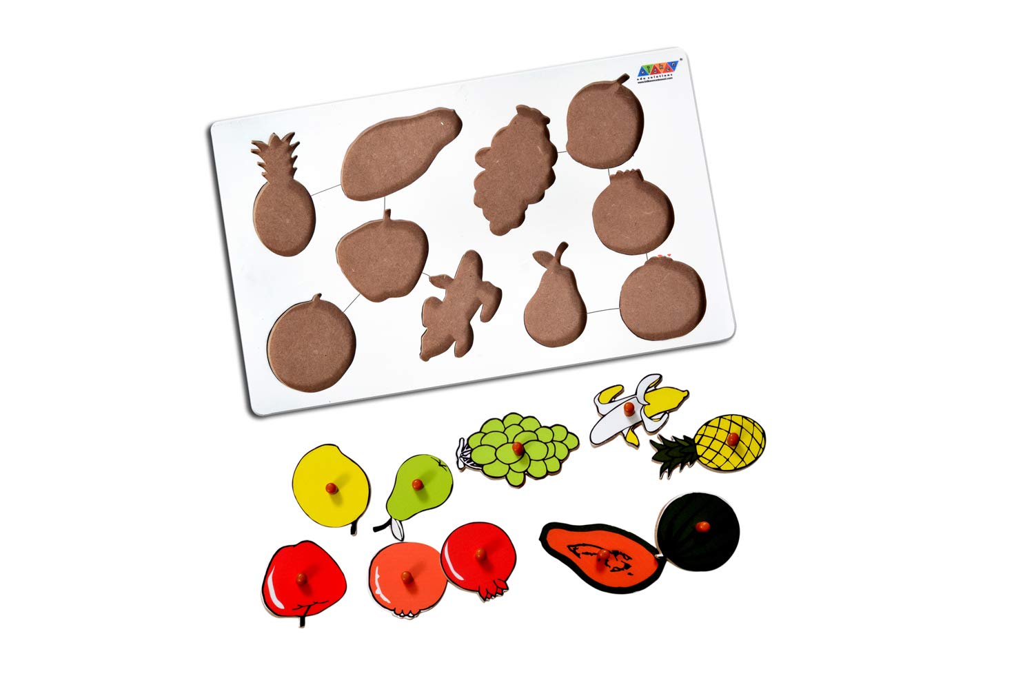 Montessori Wooden Inset Boards - Fruits Puzzle for Toddlers 2+ Years | Educational Preschool Learning Toy | Fine Motor Skills Development | Perfect for Homeschool & Classroom Activities
