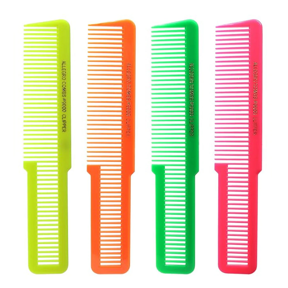 Allegro Combs #9000 Professional Hair Clipper Combs - 6-Piece Set for Blending, Flat Top, and Fading | Perfect for Barbers, Stylists & Home Haircuts