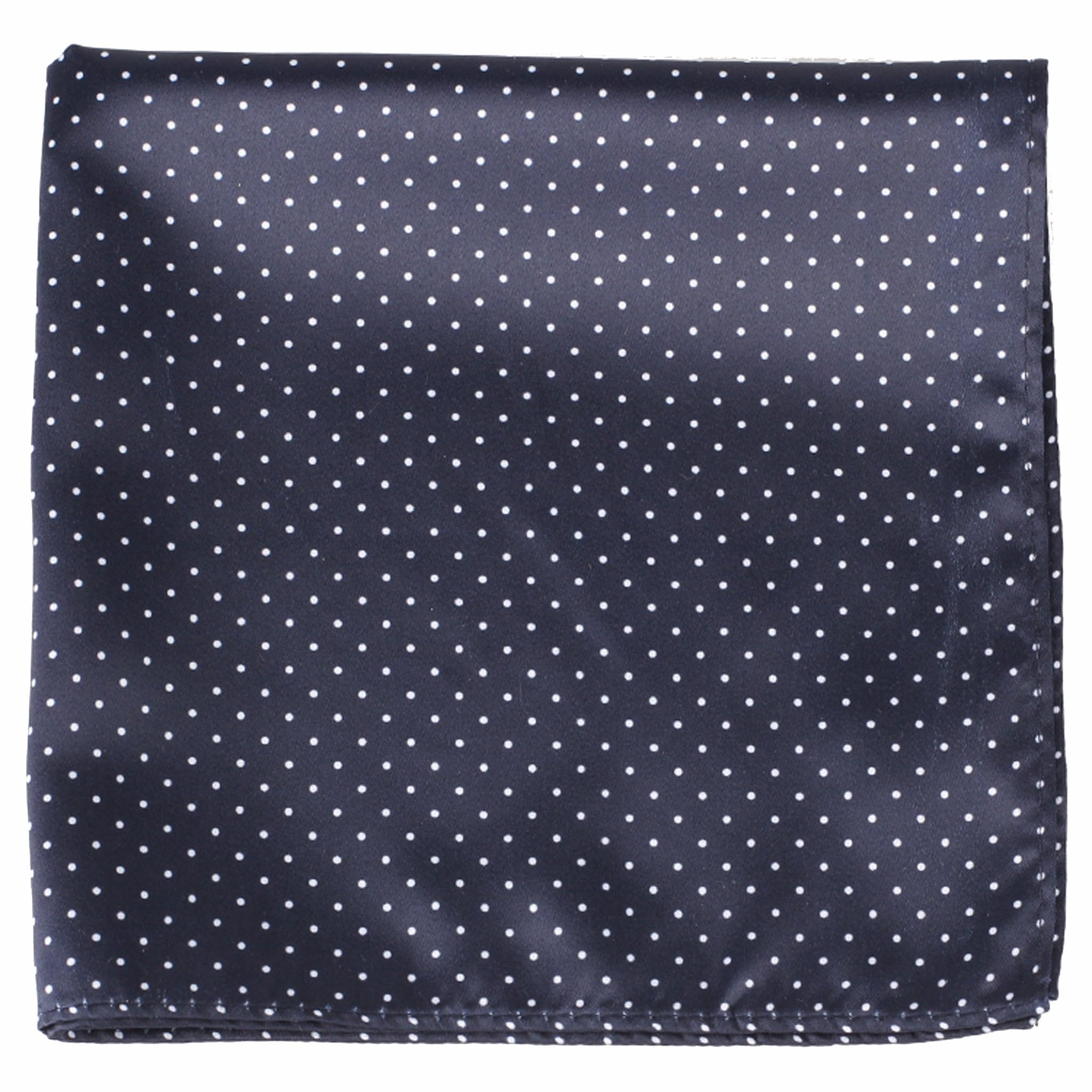 Black and White Polka Dot Pocket Square with Holder - Premium Large Silk Pocket Square for Men - Perfect for Weddings, Business Meetings & Formal Events