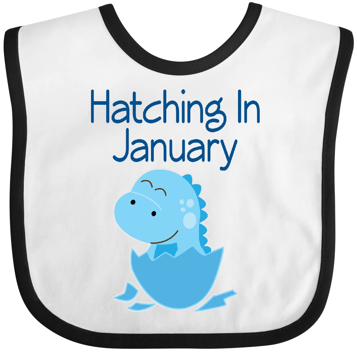 Inktastic Dinosaur Baby Bib for Boys - Cute Dinosaur Design for Newborns & Infants - Perfect for January Due Dates, Baby Showers & Everyday Feeding Time
