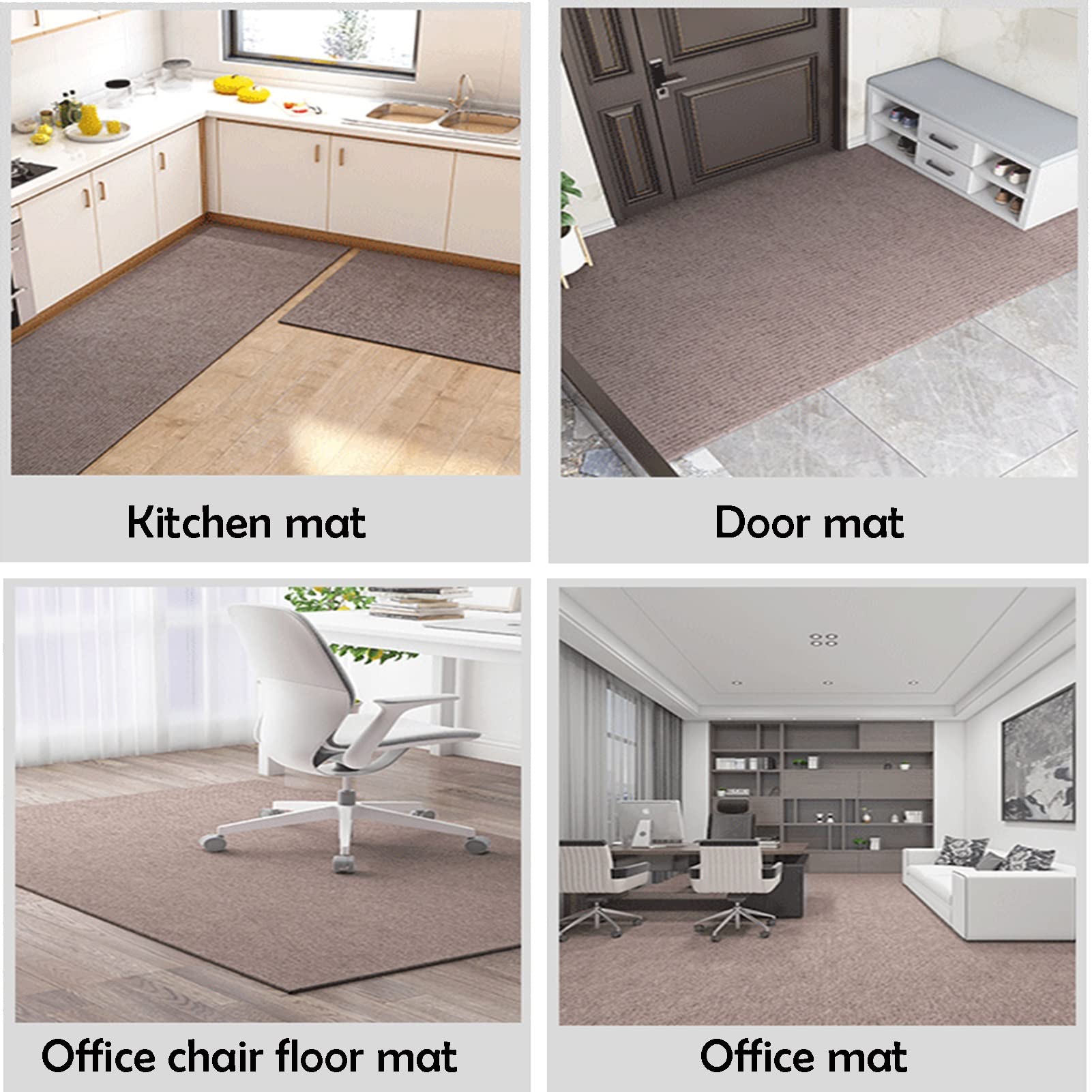 Premium Office Chair Mat for Hardwood Floors - Large 120x150cm Anti-Slip Desk Mat for Home Office, Low-Pile Rug Protector (Gray) - Perfect for Computer Workstations & Rolling Chairs