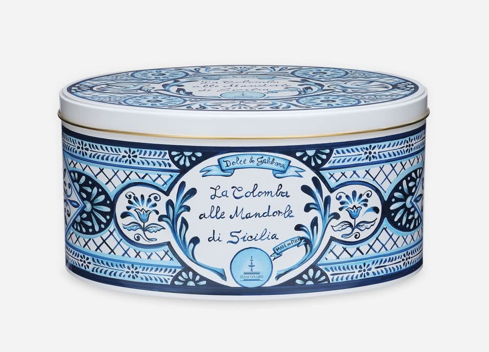 Fiasconaro Dolce & Gabbana Italian Easter Panettone Cake with Sicilian Almonds - Limited Edition Collectible Tin, 750g (26.5oz) - Perfect for Easter Gifts, Holiday Desserts & Italian Food Lovers