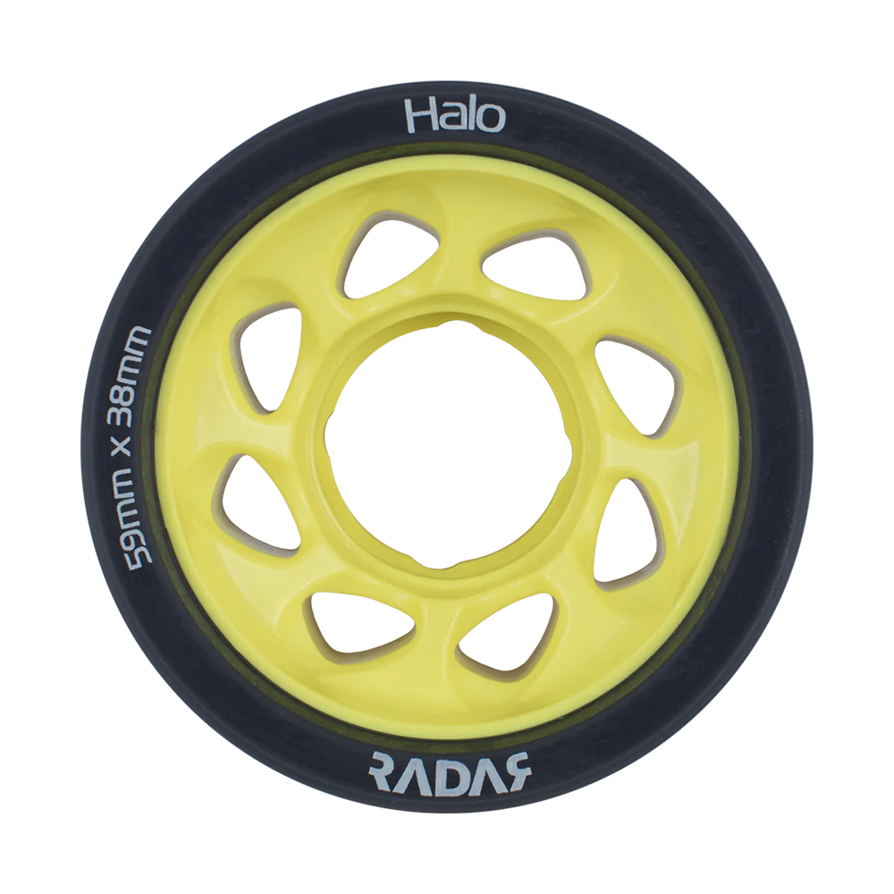 Radar Halo Wheels 59mm 4 Pack - Premium Skateboard Wheels for Smooth Riding & Tricks | Perfect for Street Skating, Park & Vert Ramps