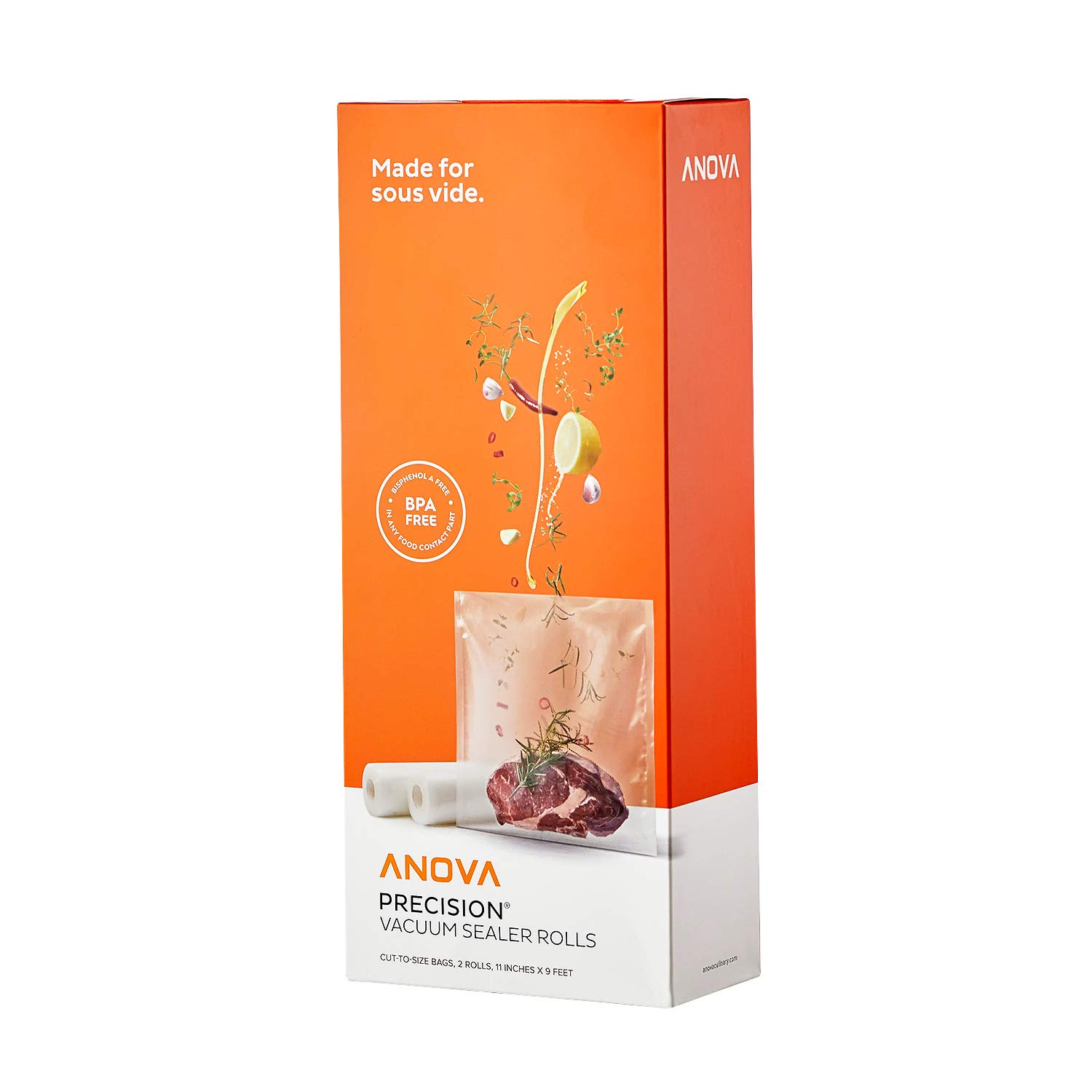 Anova Culinary Anova Rolls Vacuum Sealer Bags - Clear, One Size (ANVR01) | Perfect for Food Storage, Sous Vide & Meal Prep
