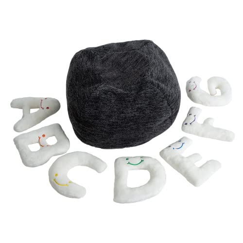Dark Grey Bag - Cream Letters