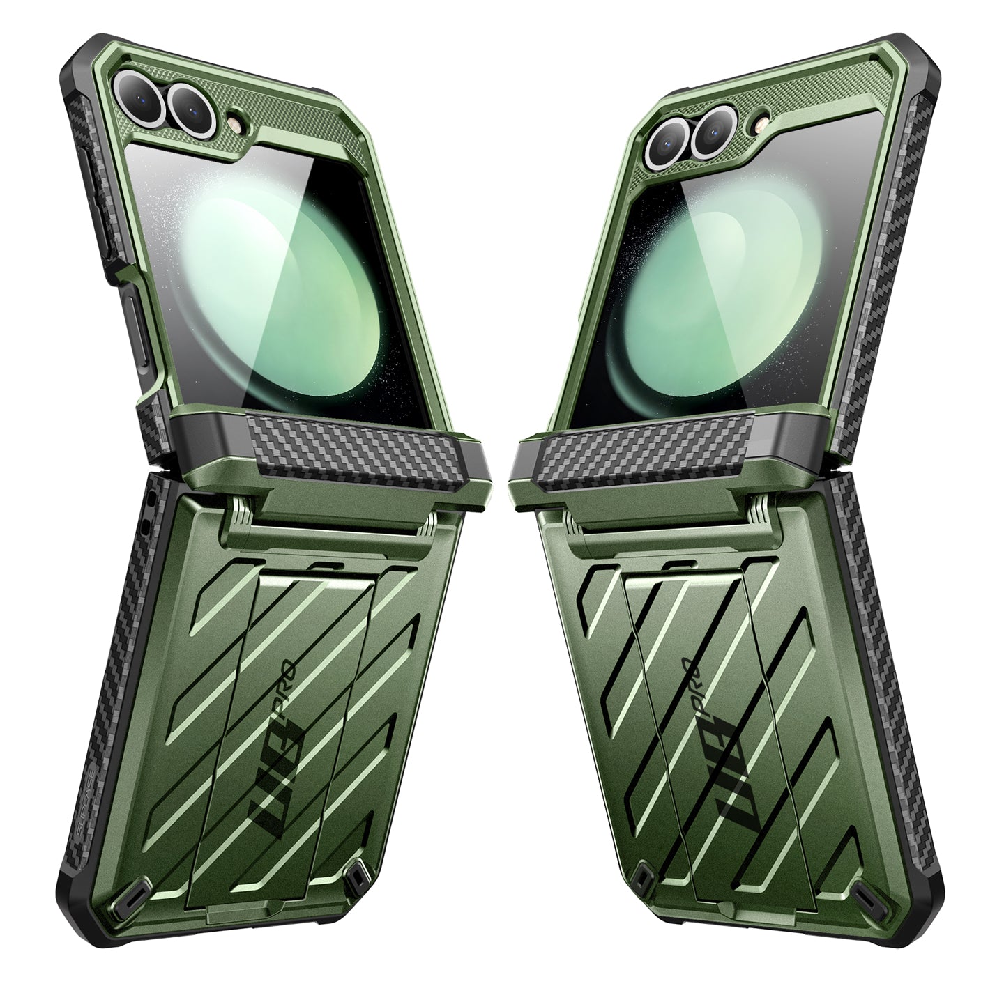Samsung Galaxy Z Flip6 Unicorn Beetle PRO Heavy Duty Rugged Case with Belt Clip - Dark Green Protective Cover for Outdoor, Work & Daily Use