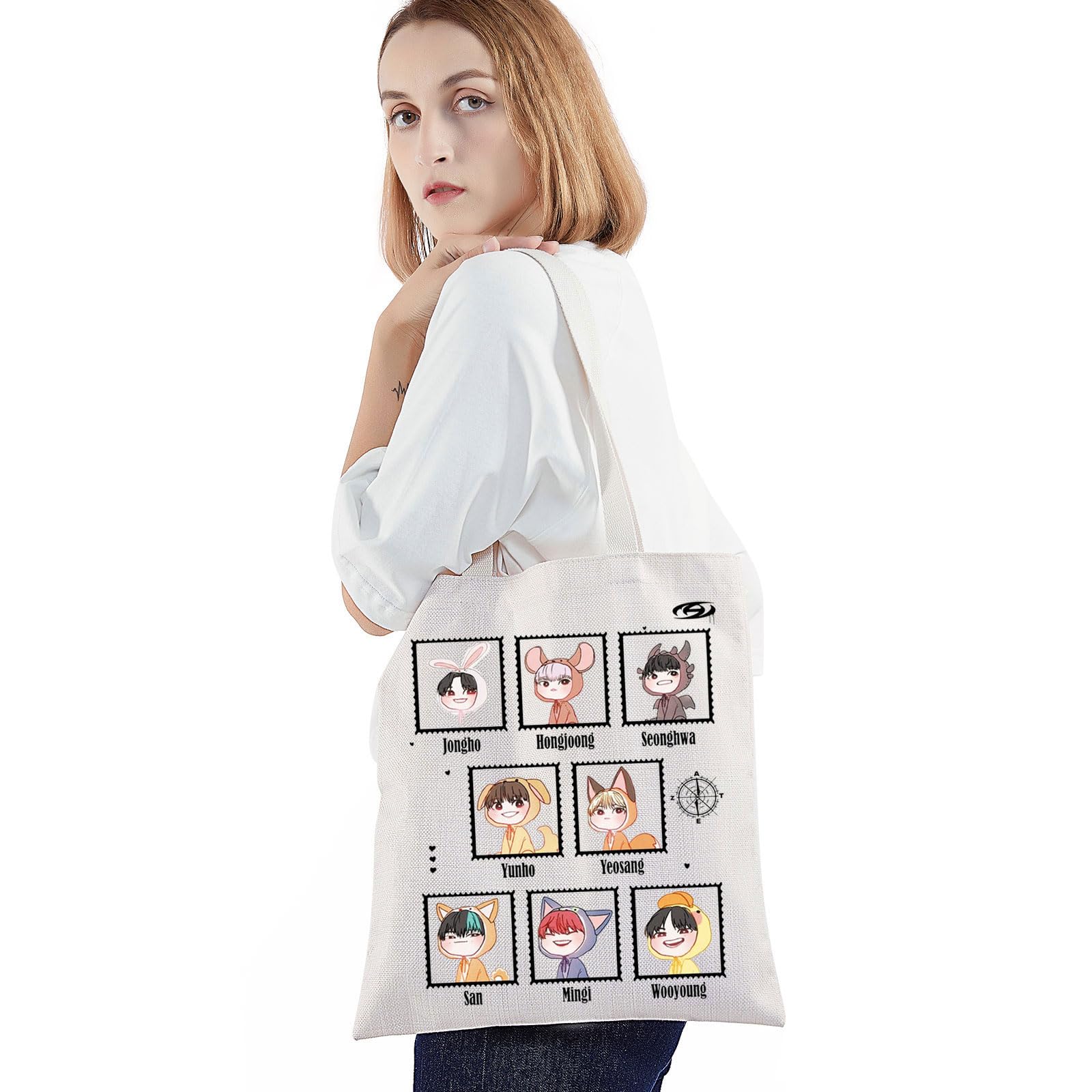 BWKTOP K-Pop Music Group Tote Bag - Cute Canvas Shoulder Bag for Fans | Official K-Pop Band Merchandise Gift | Perfect for Concerts, School & Shopping