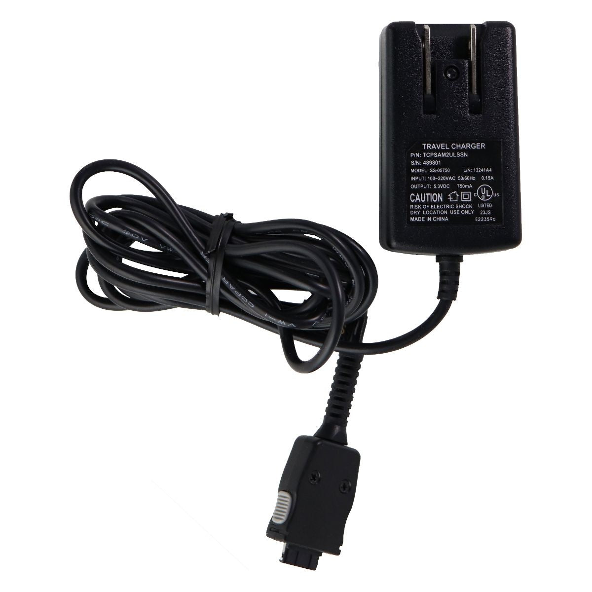 5.3V 750mA Universal Travel Charger Adapter - Compact & Fast Charging for Smartphones, Tablets & More - Perfect for Business Trips & Vacations (Black) - Model SS 05750 / TCPSAM2ULSSN / 48901