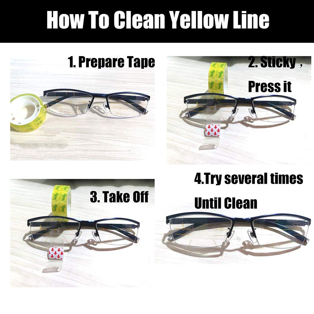 RICCIE Men's Reading Glasses with Blue Light Blocking - Multifocal HD Aspheric Lenses +1.0 to +3.0 Diopter - Lightweight Business Frame for Office Work & Computer Use