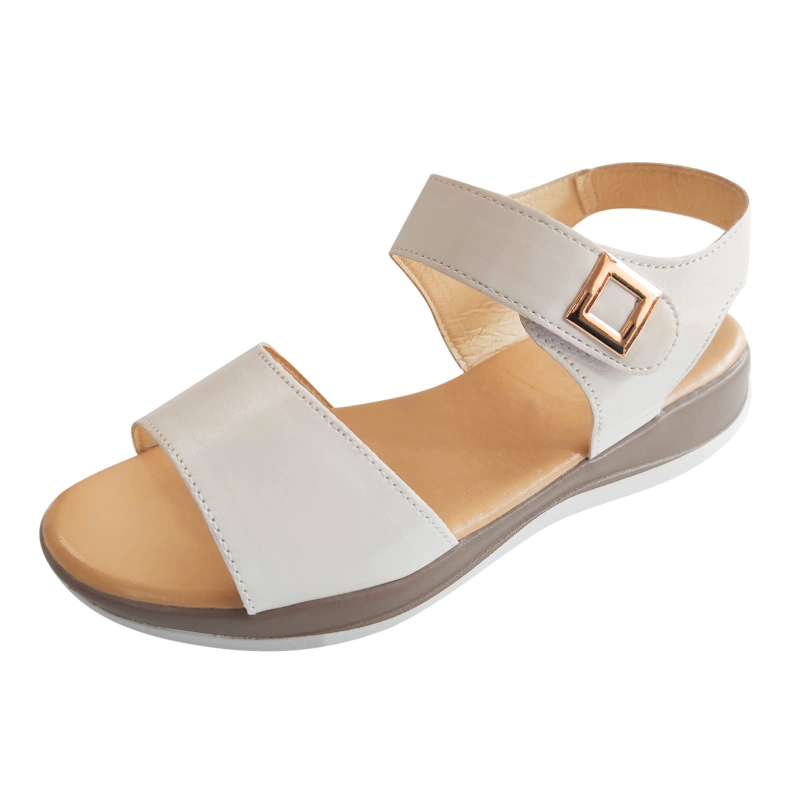 Women's Slip On Heeled Sandals - Comfortable Platform Sandals with Block Heel & Peep Toe Design for Beach, Summer & Outdoor Activities | Perfect for Vacation, Party and Casual Wear