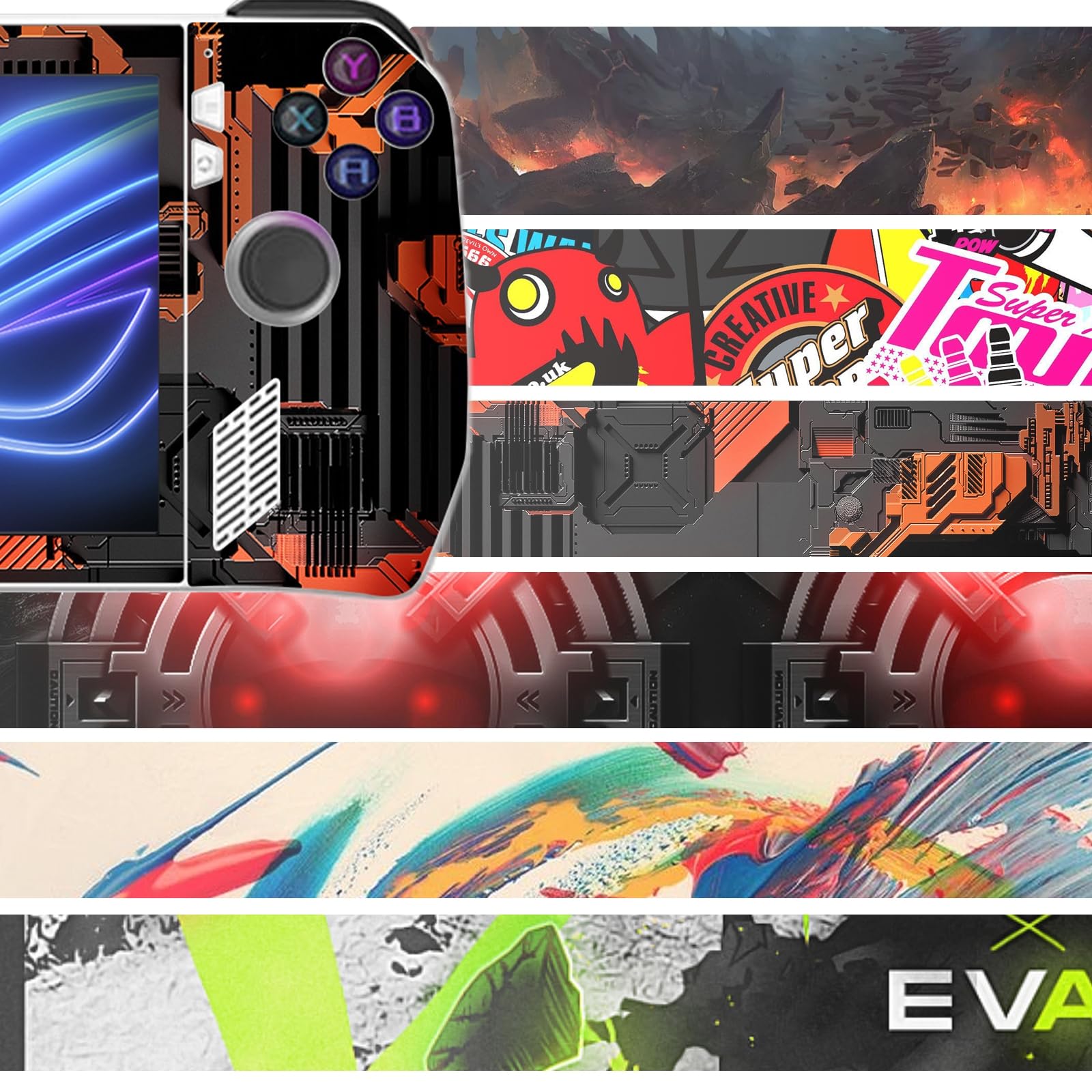 ROG Ally Gaming Skin Sticker - Scratch Protection Film for ASUS ROG Ally Console | Durable Vinyl Decal for Gaming Machine Protection | Perfect for Travel, Gaming Sessions & Device Personalization