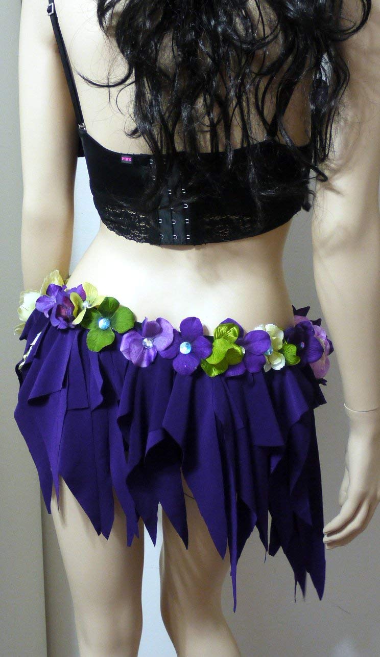 Dark Purple Fairy Monokini Swimsuit - Sexy Rave Bra & Dance Costume for Women - Perfect for Pool Parties, Music Festivals & Burlesque Performances